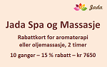 Rabattkort for aromaterapi og oljemassasje, 2 timer, 10 ganger Rabattkort for aromaterapi og oljemassasje, 2 timer, 10 ganger
